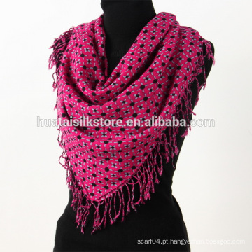 Outono Inverno 80S Quatro Lados Self-fringe Square Lã Scarf